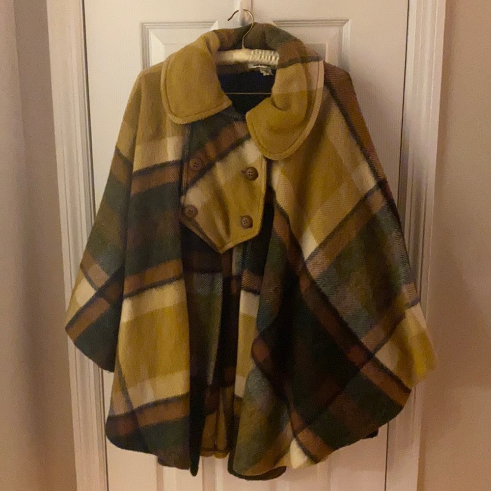 Vintage 100% Wool Poncho/Cape - Picture 1 of 7